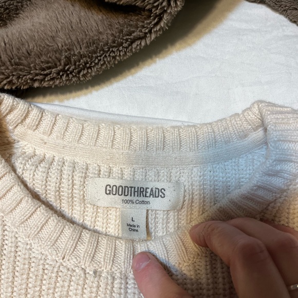 Goodthreads Off-White Ribbed Knit Sweater - Picture 2 of 2